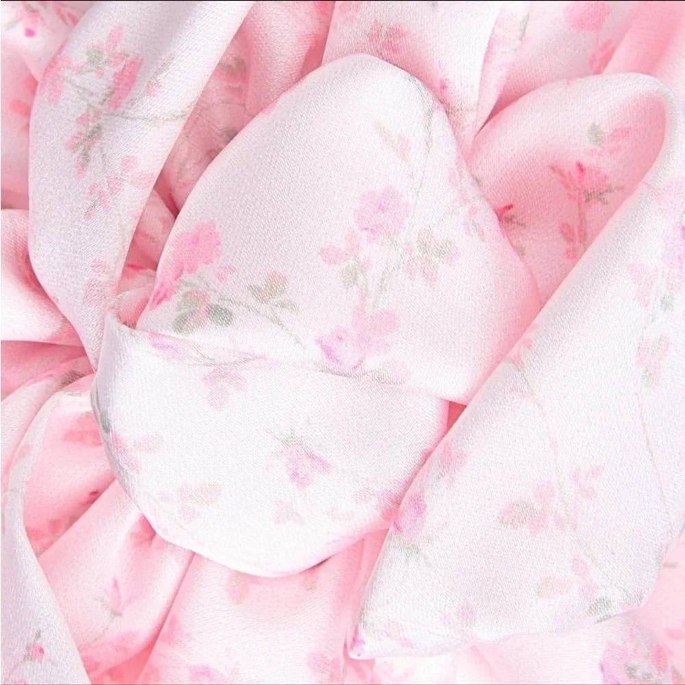 LoveShackFancy Floral Pink Hair Elastic  - English Ivy - Pink
